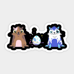 CryptoKitties - 2 Cats and Egg Sticker